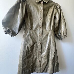 Fate Olive Button-Down Dress